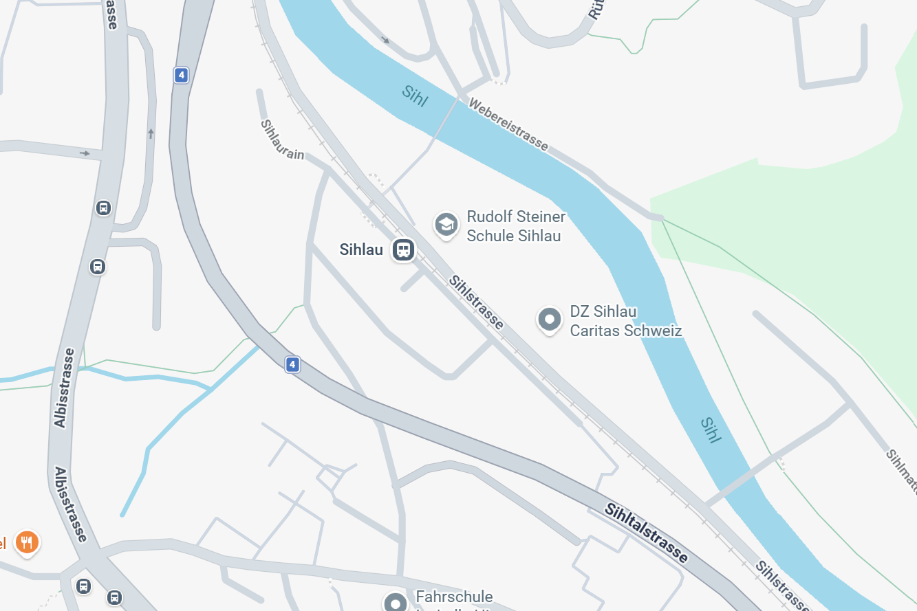 Lageplan: Rudolf Steiner Schule Sihlau an der Sihlstrasse 23 in Adliswil – öffnet Google Maps